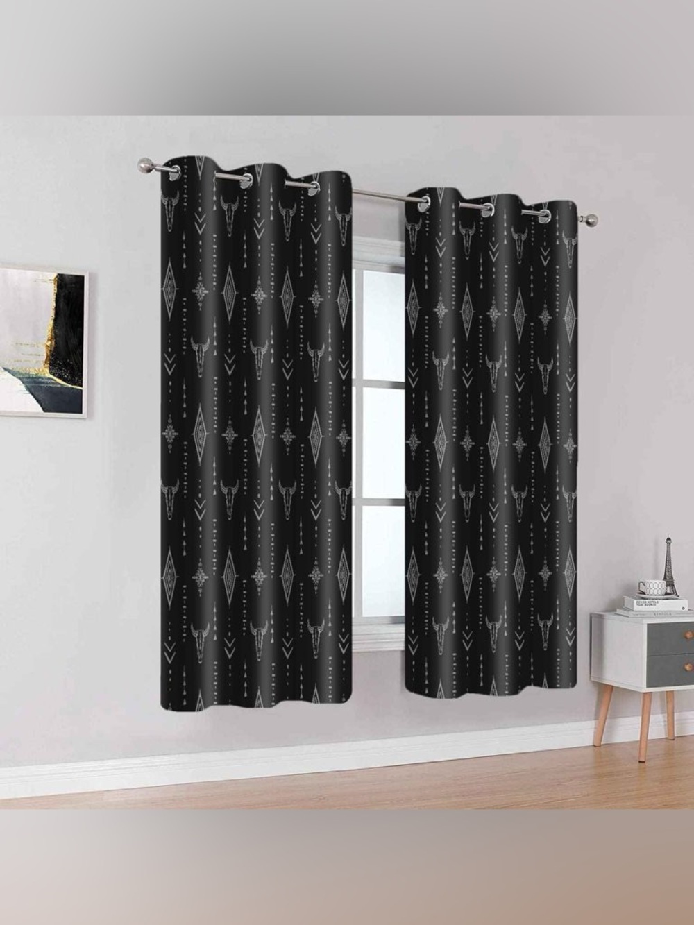 AHBEWIN Tribal Aztec Print Window Curtain Panels 2 Pack - Picture 2 of 6